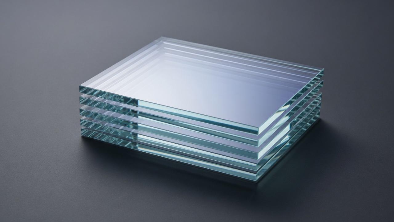 Stacked glass plates in catalog lighting